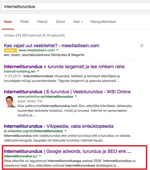 internetiturundus näide